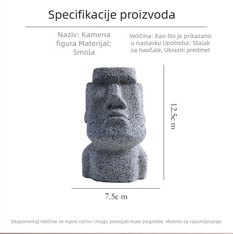 Kreativni stalak za naočale u obliku glave, stolna dekoracija, skladištenje naočala, ukras od smole