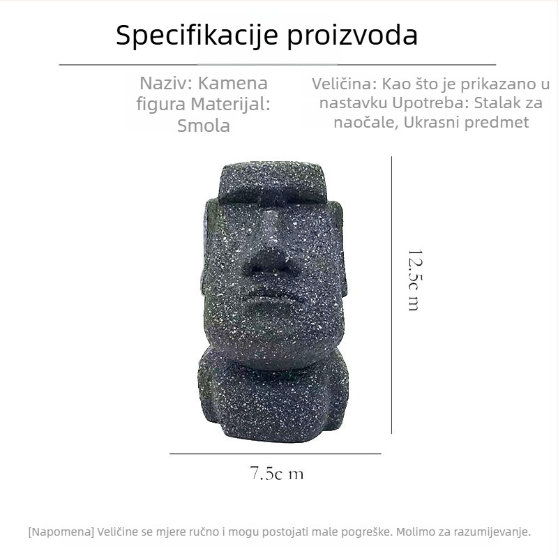 Kreativni stalak za naočale u obliku glave, stolna dekoracija, skladištenje naočala, ukras od smole