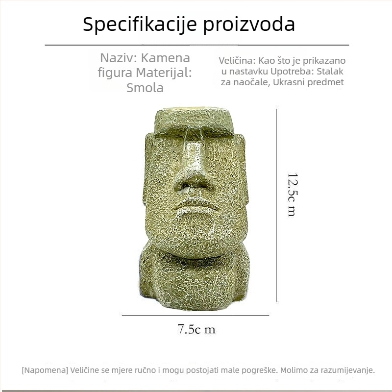 Kreativni stalak za naočale u obliku glave, stolna dekoracija, skladištenje naočala, ukras od smole