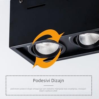 LED površinski montirane stropne spot lampe s kvadratnim kućištem, 4 glave, dnevni boravak, s inteligentnim glasovnim upravljanjem