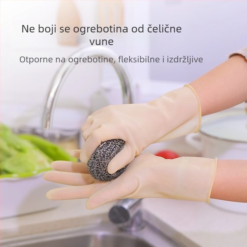 Camellia rukavice za pranje posuđa, tanke lateks rukavice za kućanstvo, vodootporne, za žene, ljeto, dužina 26 cm