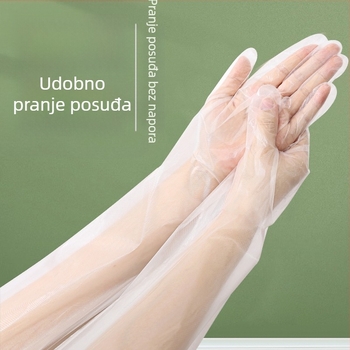 Jednokratne rukavice, debele i otporne, s produženim manžetama za pranje posuđa i kućnu upotrebu