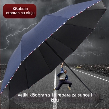 Izrazito velik kišobran za muškarce i žene, za dvoje ili tri osobe, kišu i sunce, sklopivi okvir.