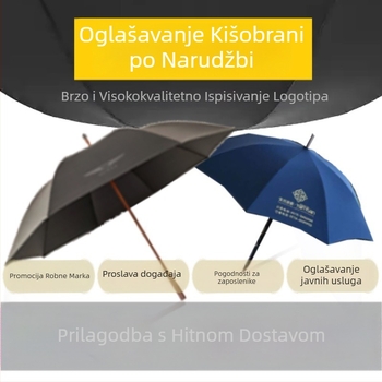 Automatski sklopivi kišobran s prilagođenim logotipom, reklamni dar za sunce i kišu, okvir od 7 rebara, plastična drška