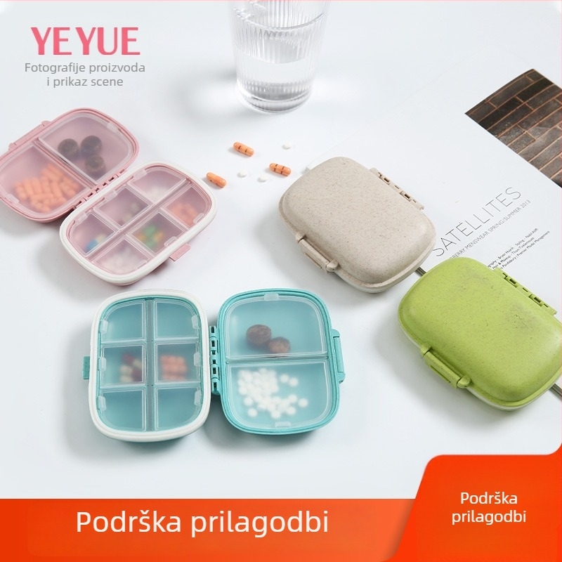 Vodootporna prijenosna kutija za lijekove s dvostrukim slojem i 8 odjeljaka, tjedna podjela, za putovanja