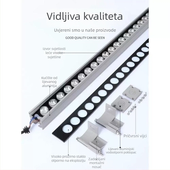 Vanjsko LED svjetlo za fasadu – RGB arhitektonsko osvjetljenje, podesivo, vodootporna LED traka