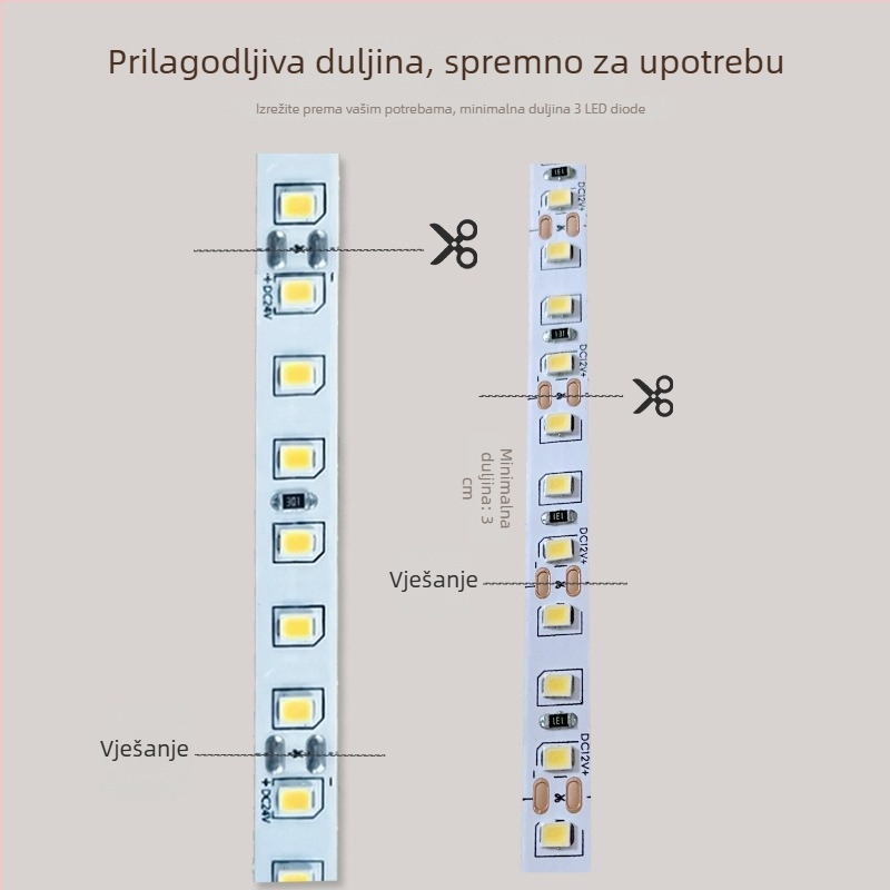 Fleksibilna LED traka 24V, 2835 LED, 120 LED, samoljepljiva stražnja površina, nije dimabilna, niskonaponska