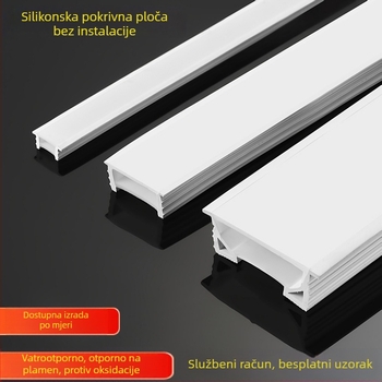 Silikonska maska za LED trakicu i poklop kanala, ugrađeno linearno osvjetljenje, silikon trakica, podijeljeni tip s rubom, dugotrajnost