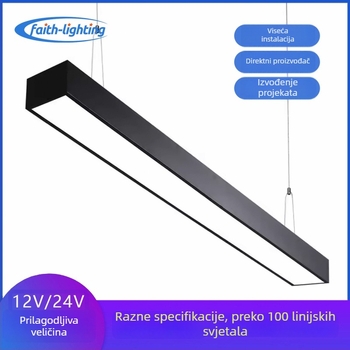 Prilagođeno ultra-jarko LED linearno svjetlo za urede, teretane i trgovačke centre; dekorativno viseće osvjetljenje s debelim aluminijskim kućištem