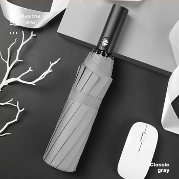 Automatski sklopivi kišobran s 12 rebara, velik za sunce i kišu, unisex, reklamni kišobran s mogućnošću prilagodljivog logotipa
