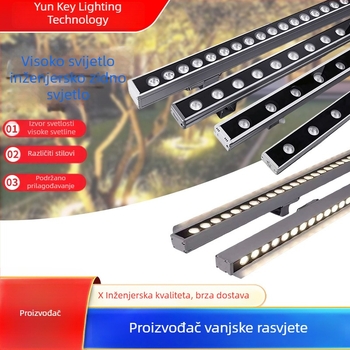 Cloud Key Yunyao LED vanjska zidna rasvjeta IP65, 24V, 5000 lm, 2700–6500 K, CRI>80, aluminijsko kućište, 30° snop, duljina 0,5–1 m, za fasade, izloge i natpise