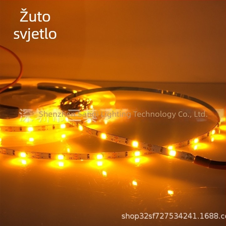 Ultra-tanka LED traka širine 3 mm, 5 V, 60 LED, regulacija svjetla, za makete i ručne radove