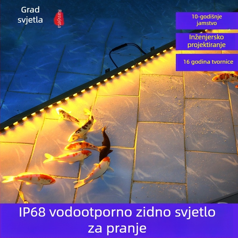 IP68 vodootporno zidno wall washer svjetlo za vanjsku rasvjetu, RGB osvjetljenje fasade, podvodna LED traka, duljina 1000 mm