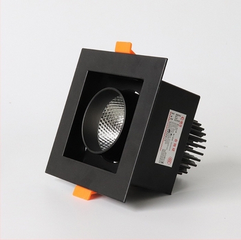 LED dvostruki COB reflektor za strop, anti-odsjajni, kvadratna mreža, crna
