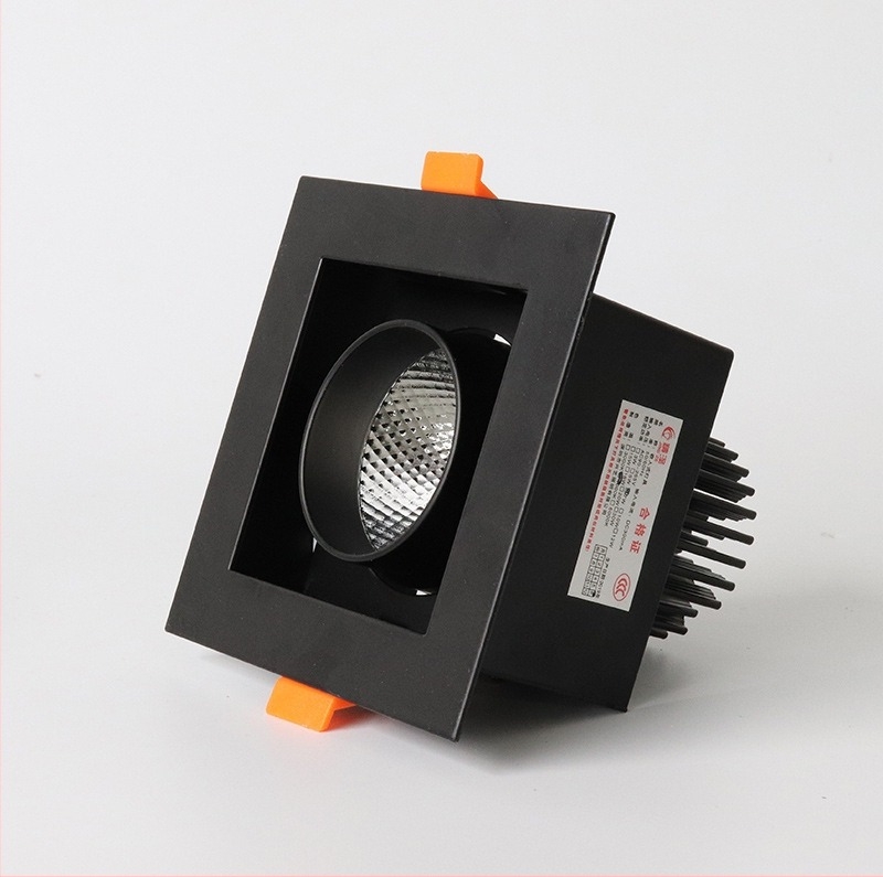 LED dvostruki COB reflektor za strop, anti-odsjajni, kvadratna mreža, crna