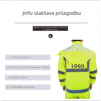 Reflektirajući kišni kaput od Oxford tkanine, ojačan, dvodijelni komplet kišnih hlača, prozračan i vodootporan, za motocikl pončo