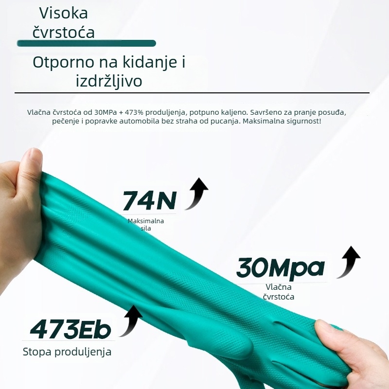 Blue Guard nitril rukavice s flokom za kućanstvo za pranje posuđa, jednorazne, produžene i deblje, protuklizne, otporne na kiseline i lužine, prehrambene kvalitete