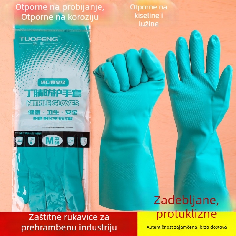Tuofeng nitrilne rukavice, debele za pranje posuđa i kućanske poslove u kuhinji, izdržljive, otporne na habanje i vodootporne za čišćenje