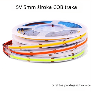 5V COB LED traka, 320 LED, širina 5 mm/8 mm, DIY rezanje