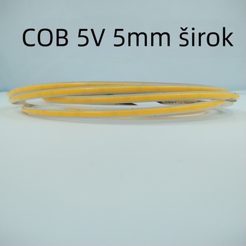 5V COB LED traka, 320 LED, širina 5 mm/8 mm, DIY rezanje