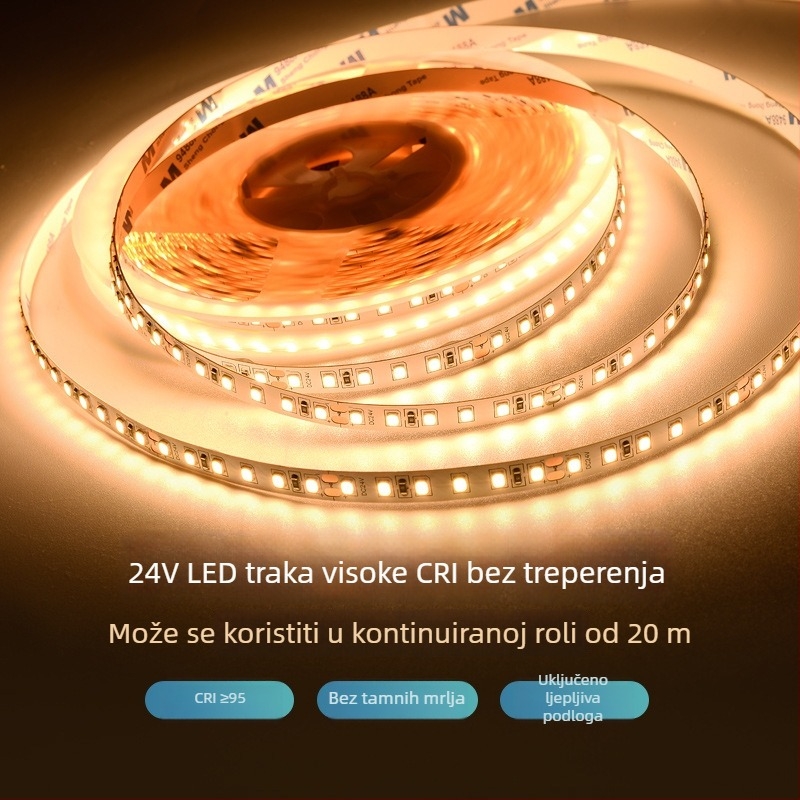 Fleksibilni LED trak niskog napona 24V, 2835 SMD, 60 LED, samoljepljiva za strop