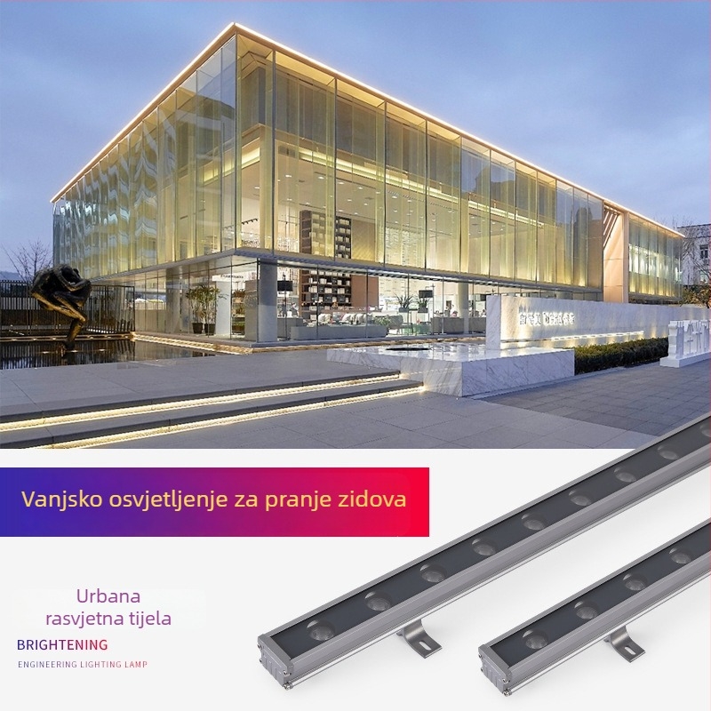 LED vanjsko svjetlo za fasade i mostove, vodootporno linearno svjetlo, 24V vanjsko konturno svjetlo fasade, 18W
