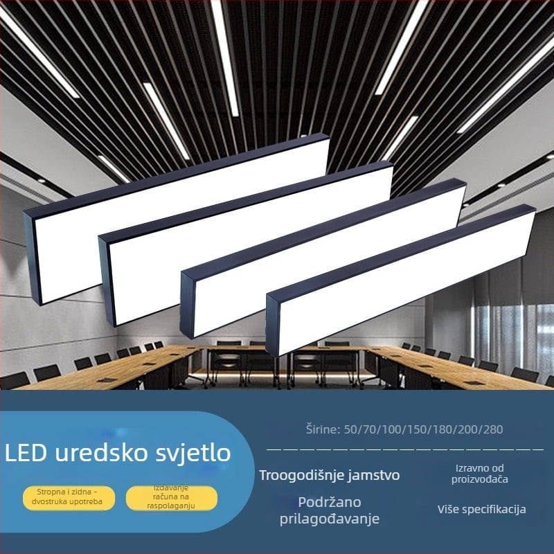 LED duga traka svjetlo sa kvadratnim profilom, bezšivno spajanje, viseće linearno osvjetljenje za ured, učionicu, teretanu, trgovački centar