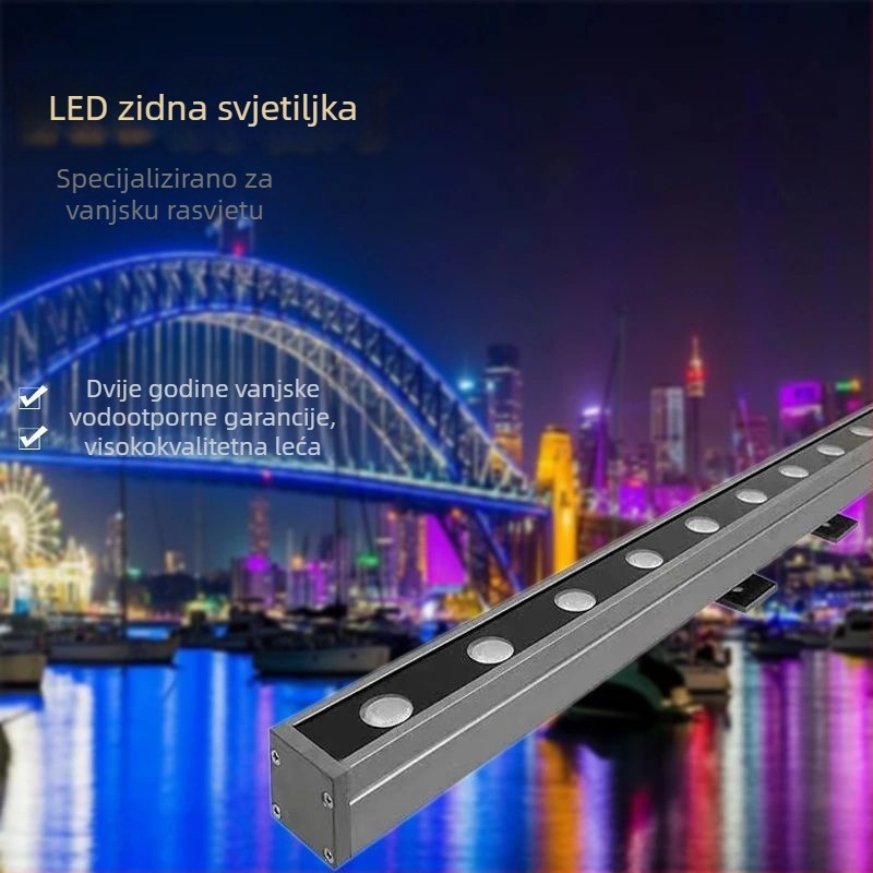 LED rasvjeta za fasade zgrada, vanjska vodootporna linearna svjetiljka, 24V, ultra sjajno