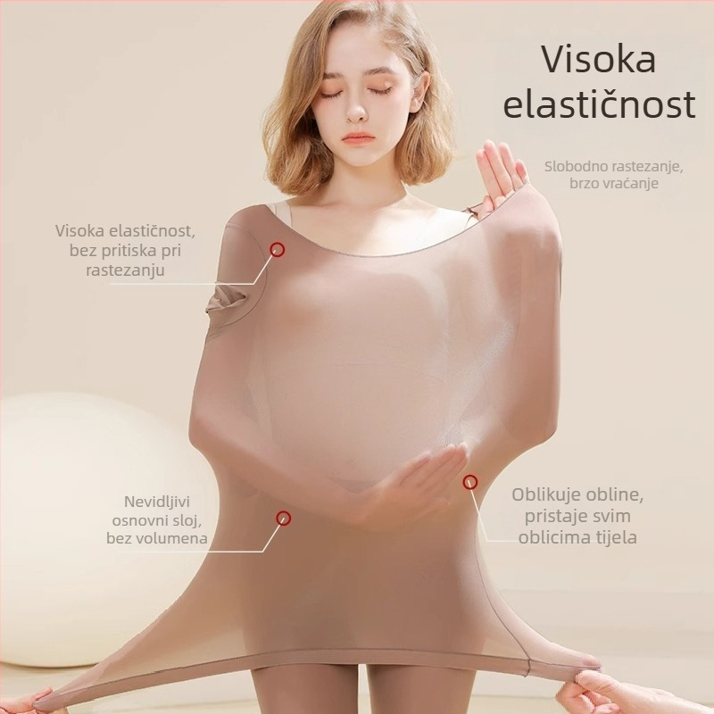 Unisex termalni set za jesen/zimu s konstantnom temperaturom od 37°C, ultra-tanko osnovni sloj, materijal ugodan koži