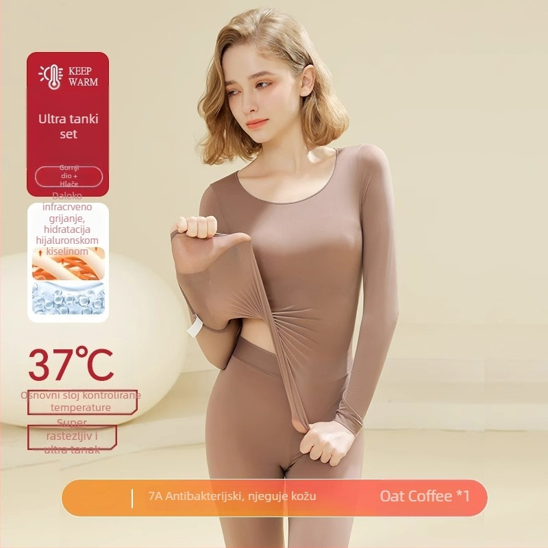 Unisex termalni set za jesen/zimu s konstantnom temperaturom od 37°C, ultra-tanko osnovni sloj, materijal ugodan koži