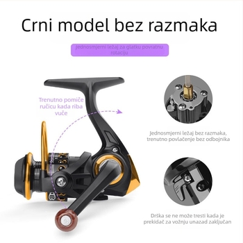 Lake mini spining kolut, potpuno metalni, za ribolov na ledu, model 500