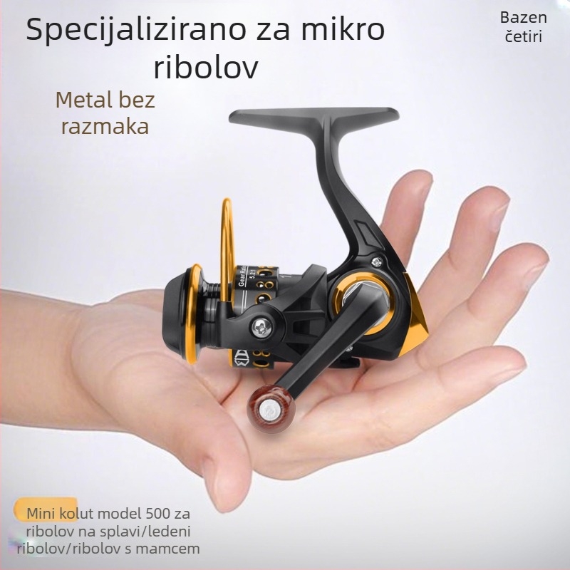 Lake mini spining kolut, potpuno metalni, za ribolov na ledu, model 500