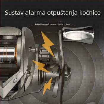 Univerzalni mikro baitcasting kolut za dulje bacanje s alarmom protiv backlasha, metalni kolut 7.2:1