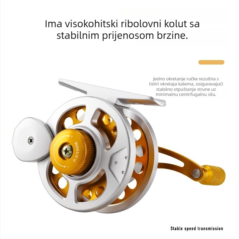 4.0x brzina, potpuno metalni prednji navijač s vodičem linije za brzi ribolov s obale i splavi
