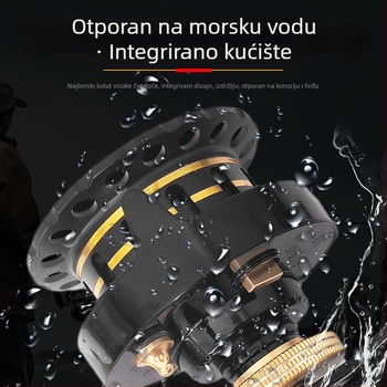 Maka za ribolov otporna na morsku vodu s osovinom od nehrđajućeg čelika i mostom, polu-metalna konstrukcija, ledena ribolovna koluta