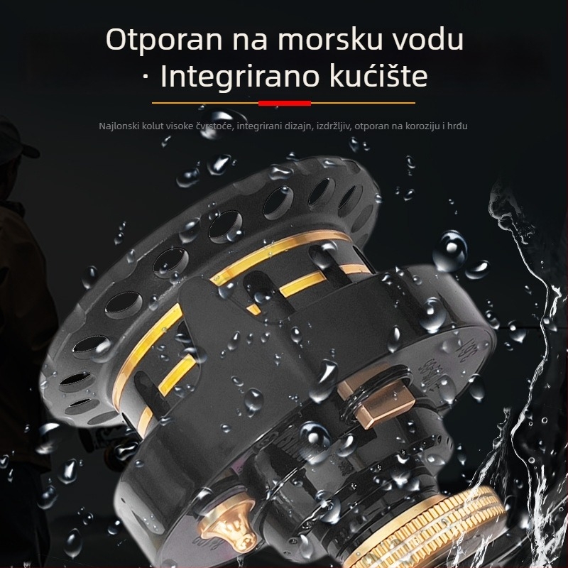 Maka za ribolov otporna na morsku vodu s osovinom od nehrđajućeg čelika i mostom, polu-metalna konstrukcija, ledena ribolovna koluta