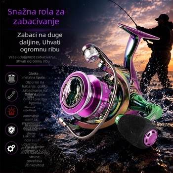 Metalna spinning makara za ribolov, dugi bacaji, šareni dizajn
