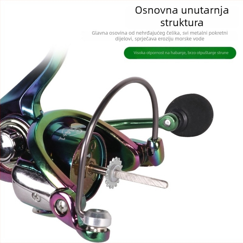 Metalna spinning makara za ribolov, dugi bacaji, šareni dizajn