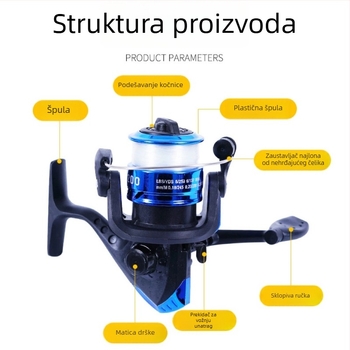 Ribarski kolut za splav, okretni kolut s 10 ležajevima