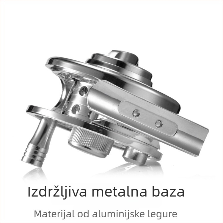 LIZARD Muhački kolut s prednjom kočnicom, potpuno metalni, s zamjenjivom ručkom