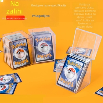 Automatska prozirna kutija za kartice s preklopnim poklopom, vodootporna, debela, izdržljiva, moderan dizajn, velika zapremina