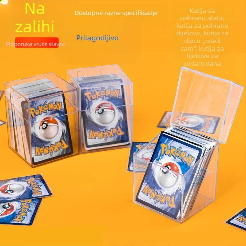 Automatska prozirna kutija za kartice s preklopnim poklopom, vodootporna, debela, izdržljiva, moderan dizajn, velika zapremina