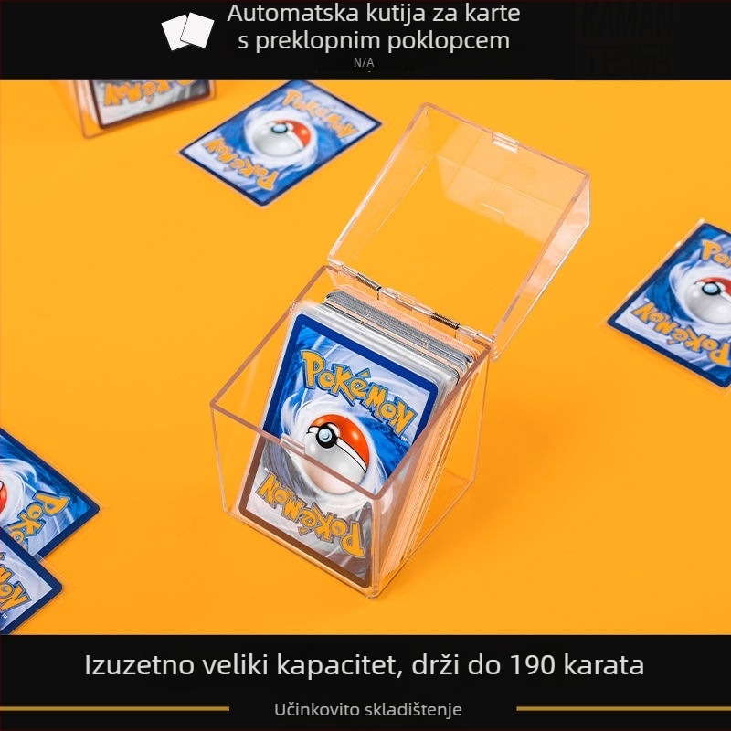 Automatska prozirna kutija za kartice s preklopnim poklopom, vodootporna, debela, izdržljiva, moderan dizajn, velika zapremina