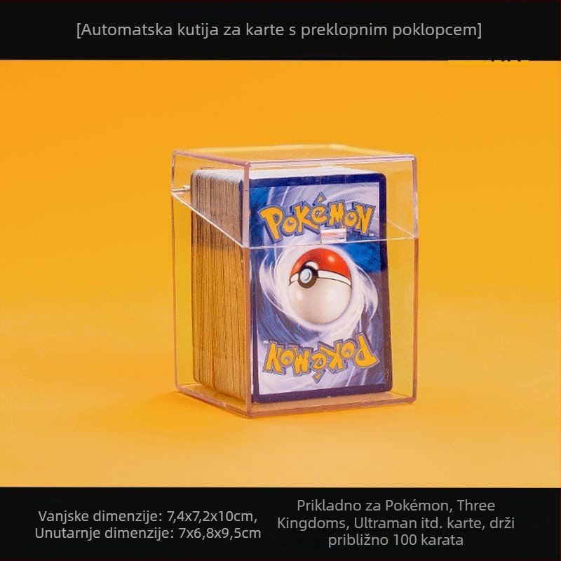 Automatska prozirna kutija za kartice s preklopnim poklopom, vodootporna, debela, izdržljiva, moderan dizajn, velika zapremina