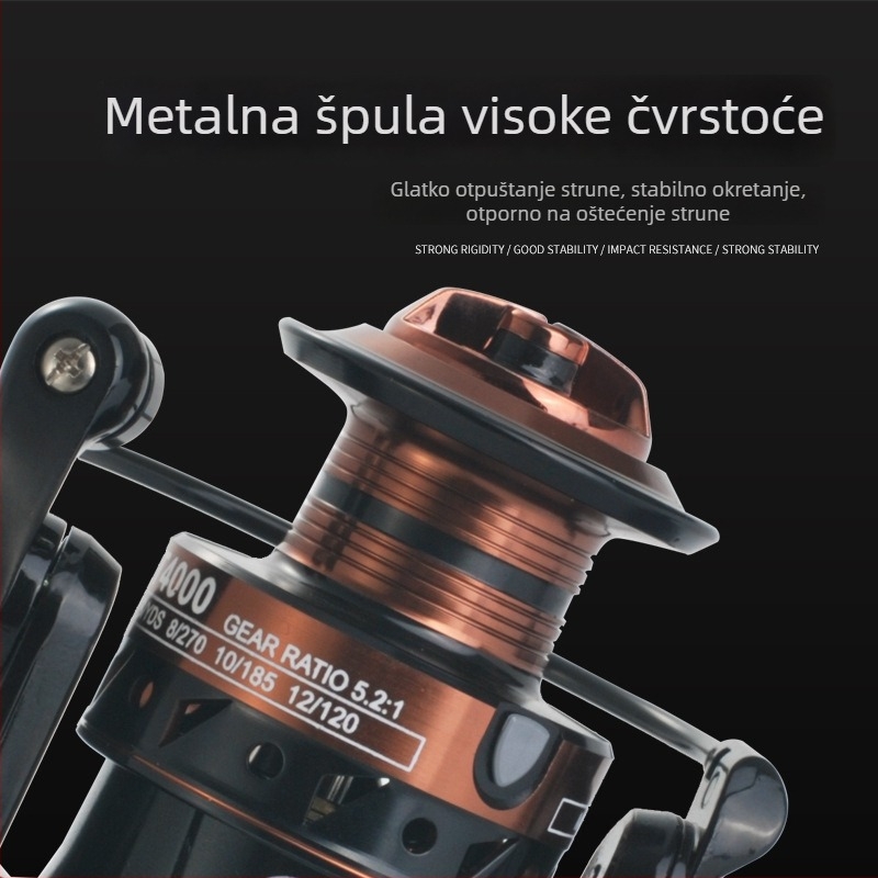 Kemeilong potpuno metalni kolut za prihranu, metalna špulna, za morski ribolov i lov na umjetne mamce