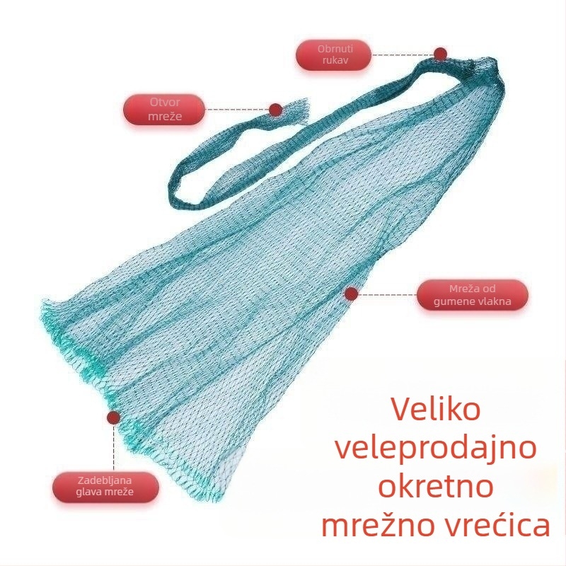 Mreža za ribolov: džep mreža, rukav mreža, mreža s velikim otvorom, mreža s tigrovim otvorom, razne duljine, cijeli raspon veličina, zaštita riba