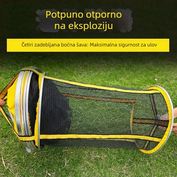  Zaštitna mreža za ribolov s ojačanim rubovima, crna mreža torba za ribolov, brzo sušeća mreža torba