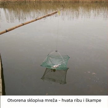 Najlon mreža za škampe s otvorenim tipom podizanja, sklopiva kućica za jastoge
