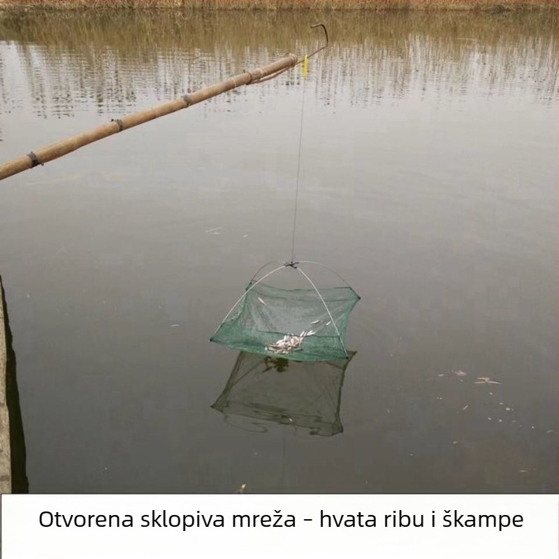 Najlon mreža za škampe s otvorenim tipom podizanja, sklopiva kućica za jastoge