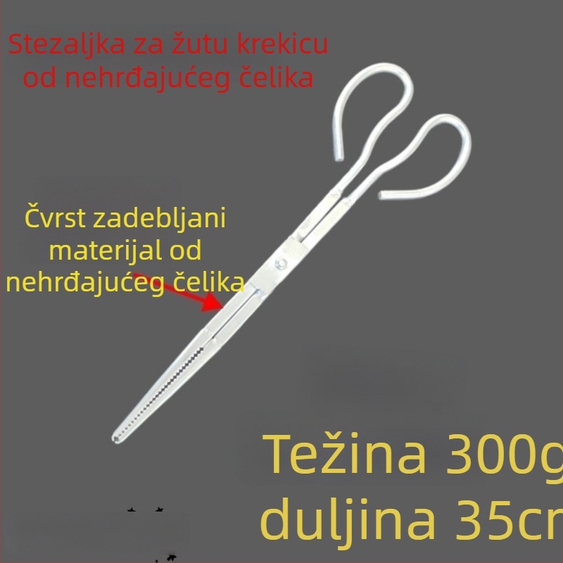 Klip od nehrđajućeg čelika s dugim rukohvatom za hvatanje rakova i jastoga, protuklizna ručka